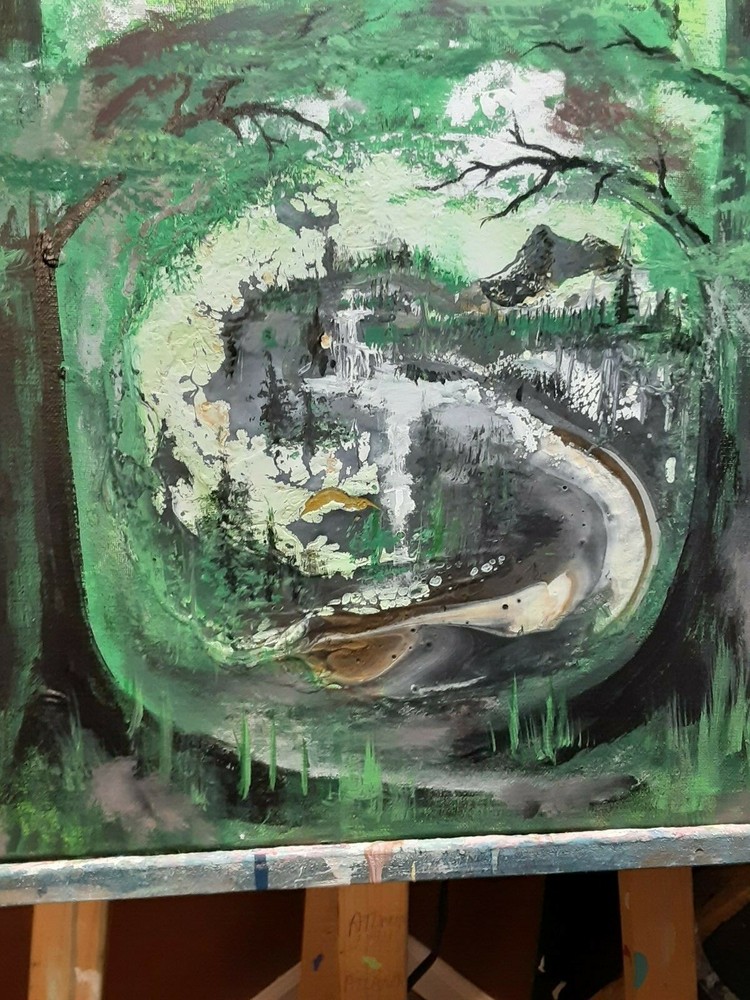 art paintings Absract pour art forest scenery very cool-image