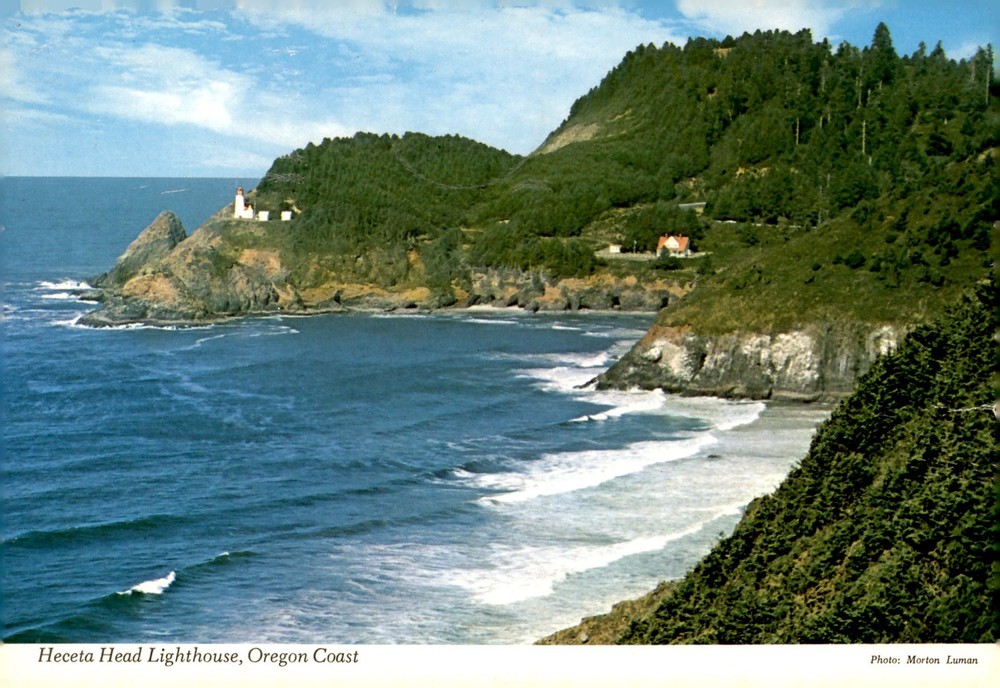 Heceta Head Lighthouse, Oregon Coast, 1980 Postcard