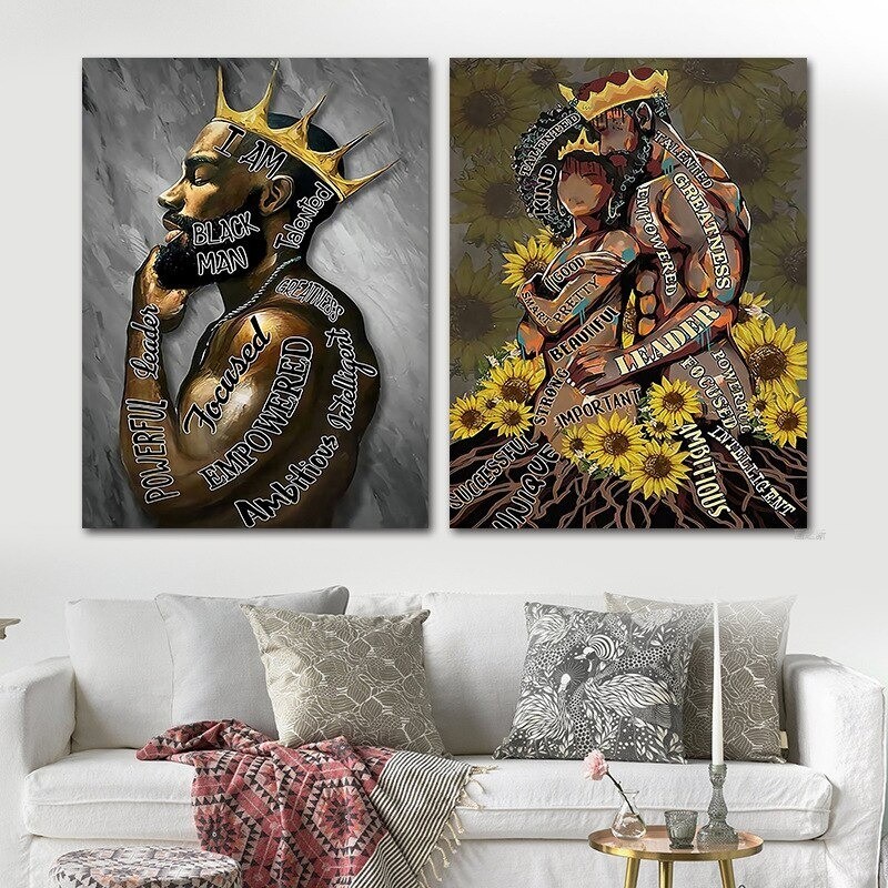 Black King Poster African American Black Man Canvas Painting Wall Art Home Decor