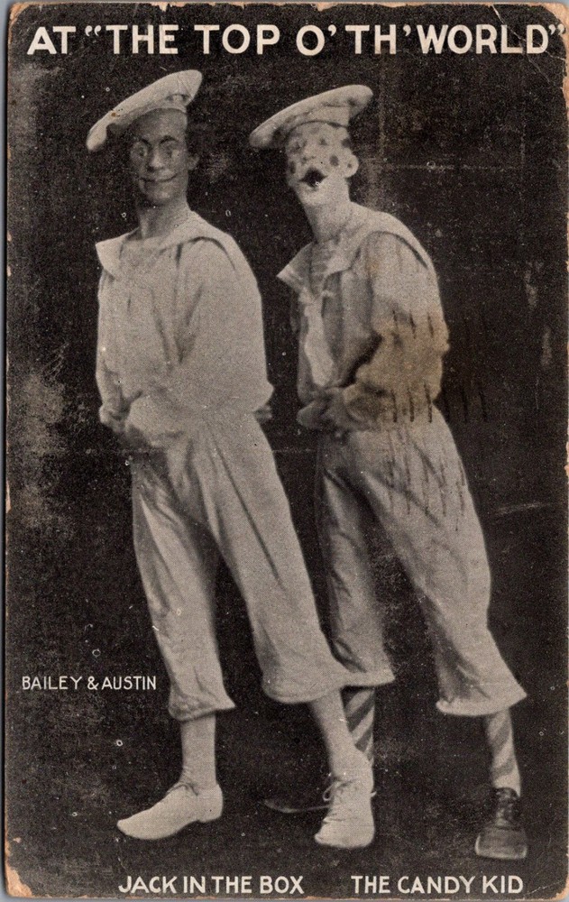 1908 RPPC Vaudeville Performers Bailey & Austin Jack In The Box The Candy Kid