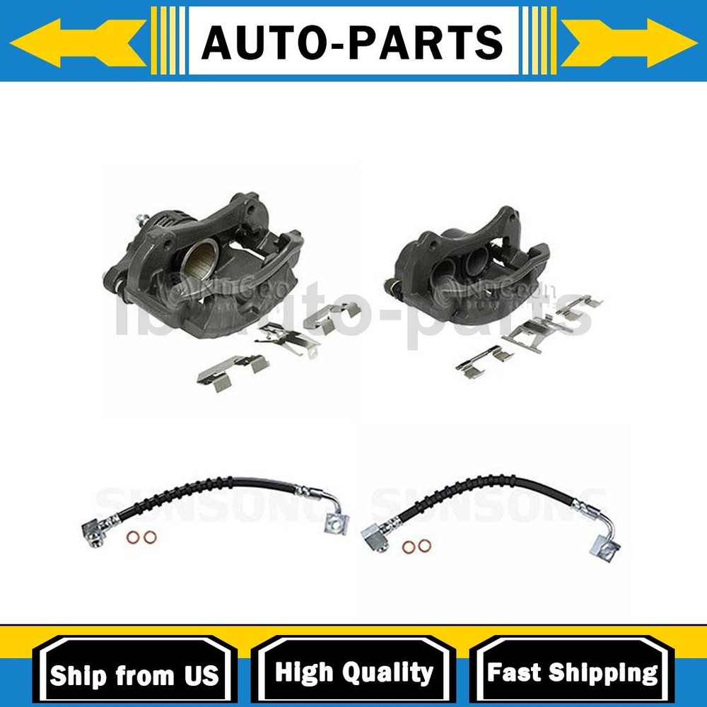 Front Disc Brake Calipers + Front Brake Line Fits Ford Explorer 4.0L_