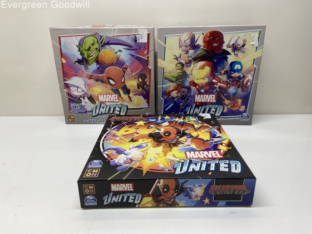 Lot of 3 Marvel United CMON Boardgame-IOB