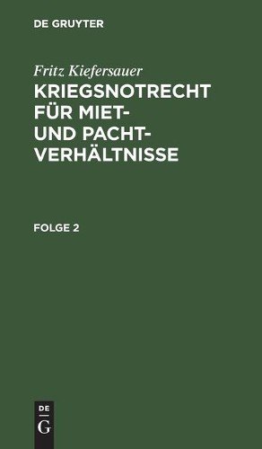 Fritz Kiefersauer Stand Vom 1. Februar 1941 (Hardback)Another great item from Rarewaves USA | Free delivery!