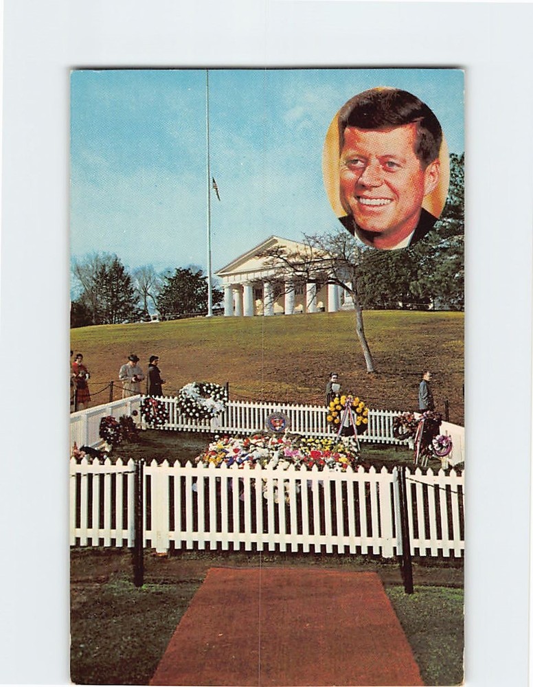 Postcard John F. Kennedy Grave Site Arlington National Cemetery Virginia USA