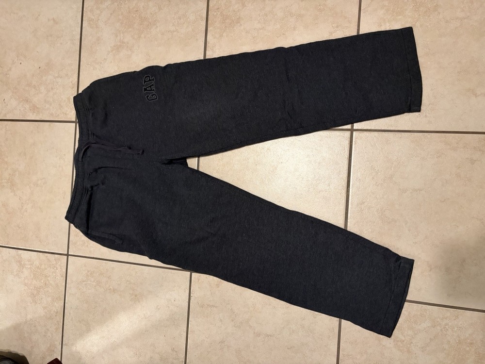 GAP Men's Dark Gray Sweatpants S 100% Cotton Drawstring Pockets Straight Leg