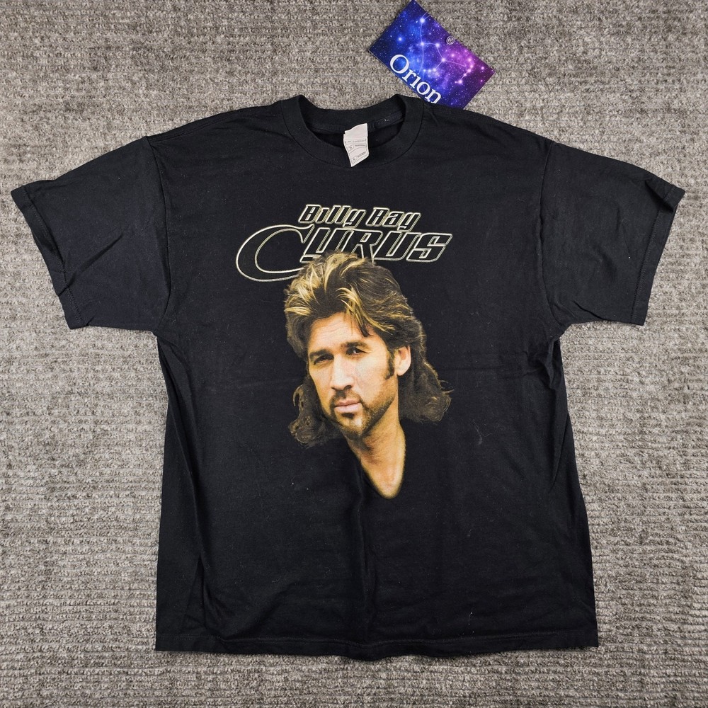 Retro XL Billy Ray Cyrus Shirt Large 2003 Time Flies Tour Concert Y2K Tee Black
