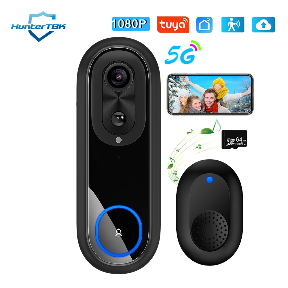 5G 2.4G WiFi Video Doorbell 1080P Wireless Bell Tuya APP Smart Intercom Camera