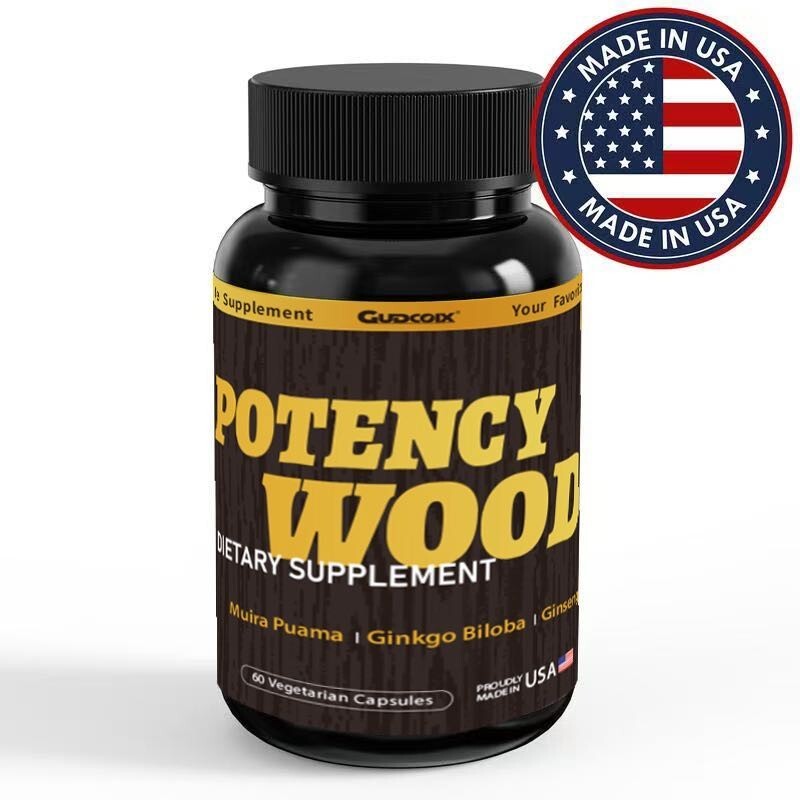 Potency Wood Ginseng Ashwagandha Gingko Tribulus, Herbal Supplements 60 Capsules