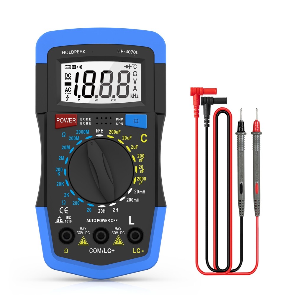 Digital Multimeter with Capacitance Inductance hFE Tester and Ohm Meter
