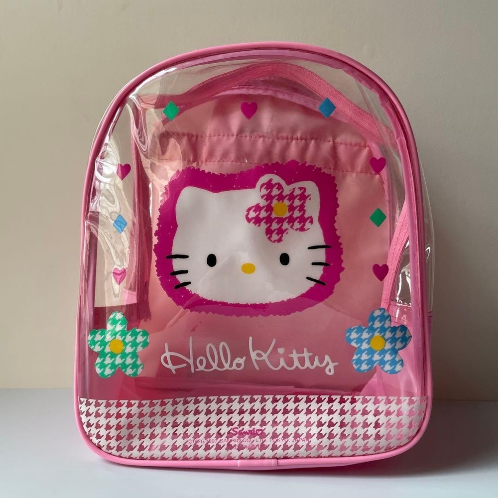 Rare Hello Kitty Clear Bag Rucksack Heisei Retro