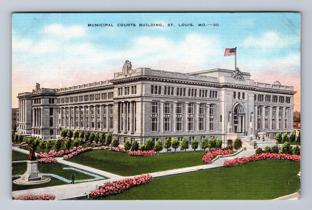 St Louis MO-Missouri Municipal Courts Building Vintage c1939 Postcard