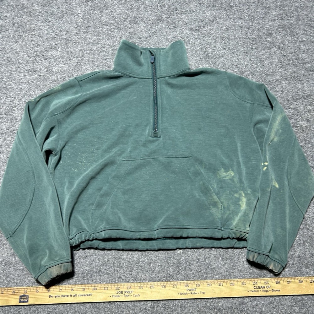 Lululemon Green Women’s Pullover 1/4 Zip Sweater Green Size 6 Discoloration
