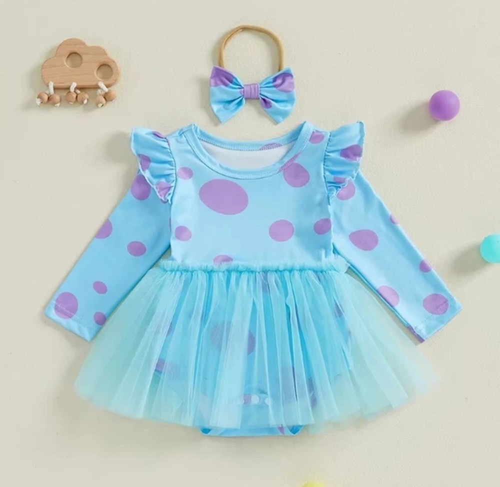 NEW Monster's Inc Sulley Baby Girls Tutu Romper Jumpsuit