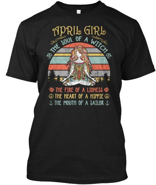 April Girl The Soul Of A Witch T-Shirt Made in the USA Size S to 5XL
