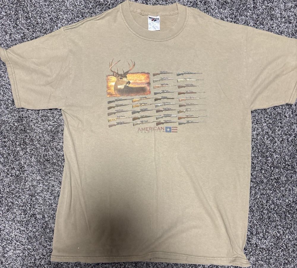 Vintage American Tradition Deer Hunting T Shirt Large Outdoors Rifle Graphic