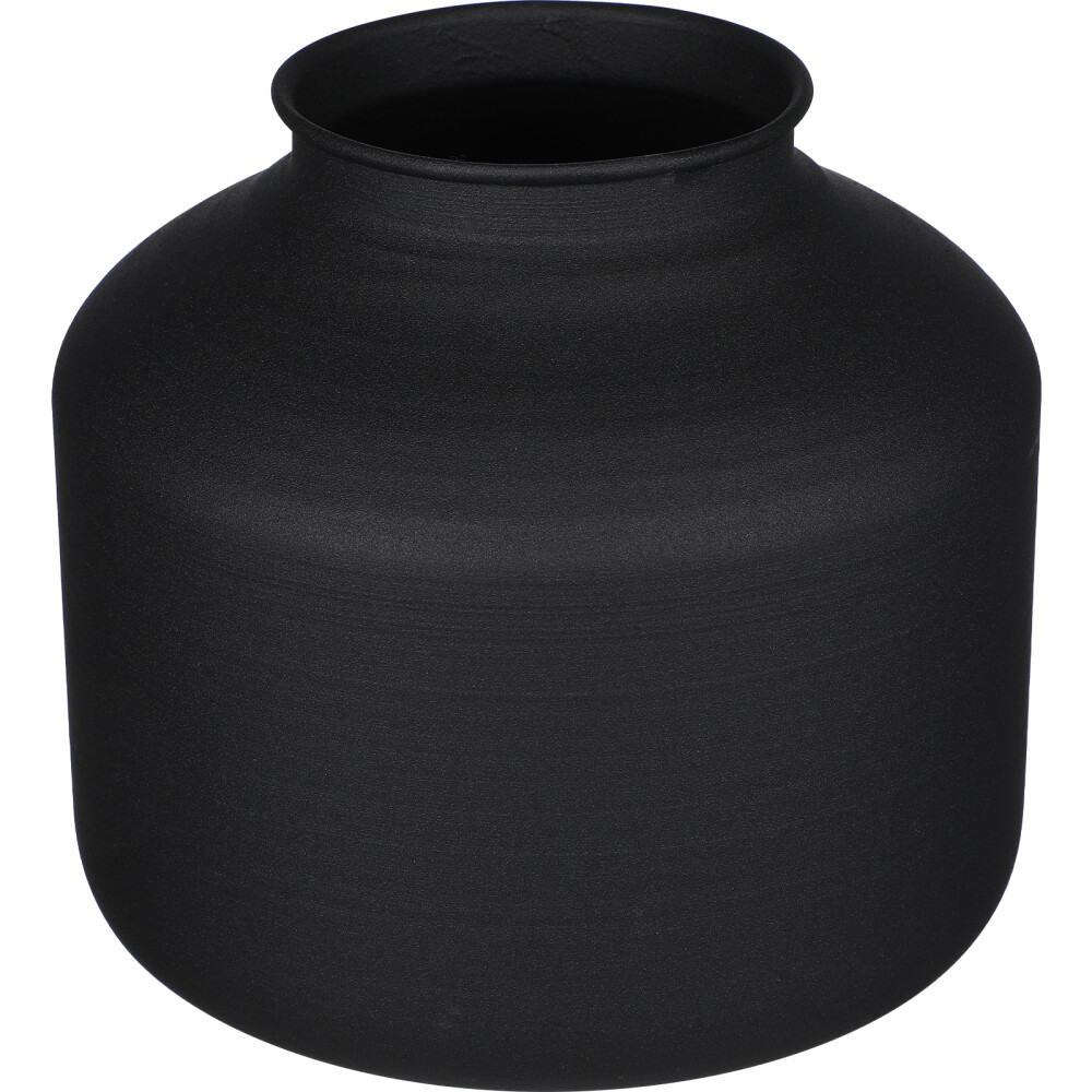 Black Vase Flower Decorative Container Matte Finish Office