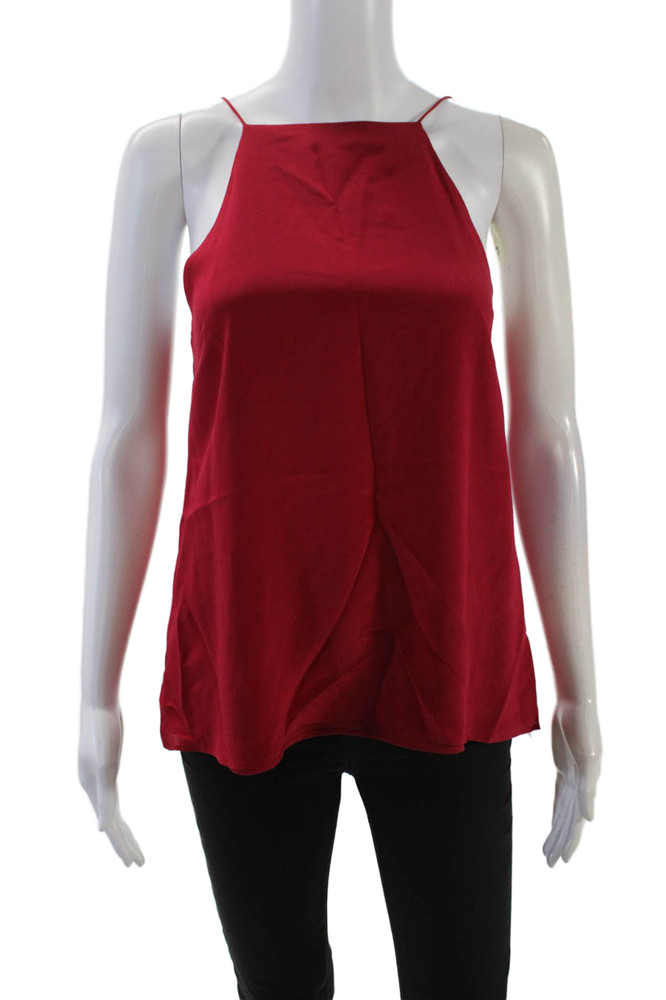 Cami NYC Womens Silk Lace Trim Sleeveless Tank Top Ruby Red Size SmallFree Shipping in US $100+ Orders | $6.95 Orders Below