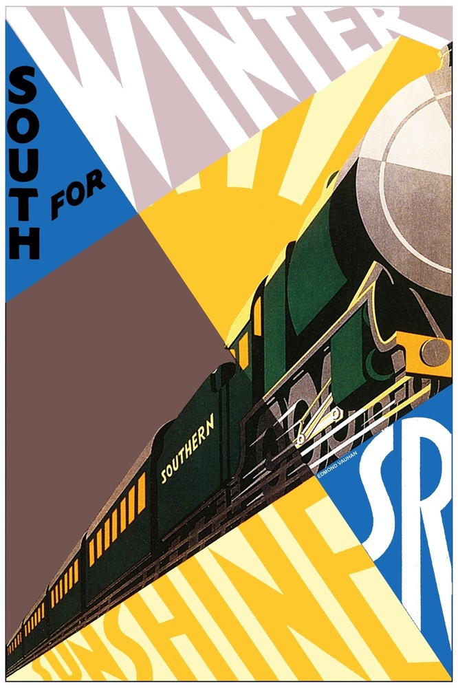 Decor Railroad Poster. Fine Graphic Art Design. Southern. Shop Wall Art. 1682