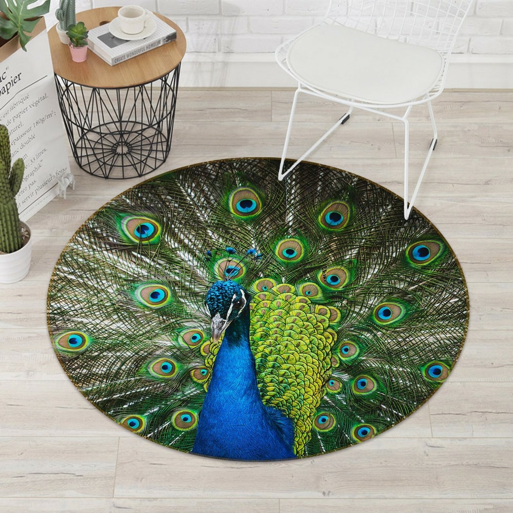 3D Elegant Peacock O1769 Animal Non Slip Rug Mat Elegant Photo Carpet Fay