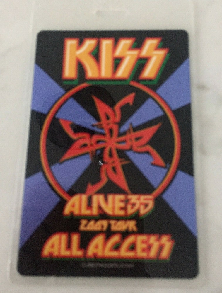 KISS BACK STAGE PASS Alive 35 All Access foil Laminated Tour pass Gene Paul