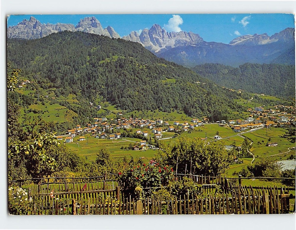 Postcard Panorama con catena del S. Sebastiano Dolomiti Agordo Italy