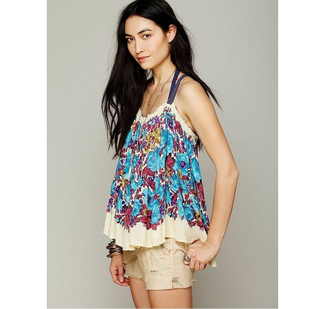 Free People FP One Living Large Floral Printed Tunic Top Swingy XS/S 282461