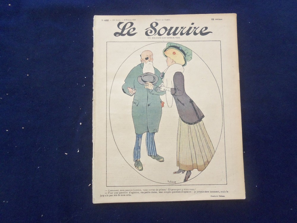 1908 FEB 8 LE SOURIRE MAGAZINE - ILLUSTRATED COMEDY - FRENCH TEXT - SP 4867G