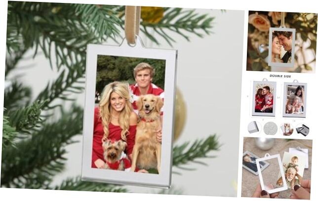 8-Piece 2x3 Inch Acrylic Christmas Photo Ornaments for Pictures