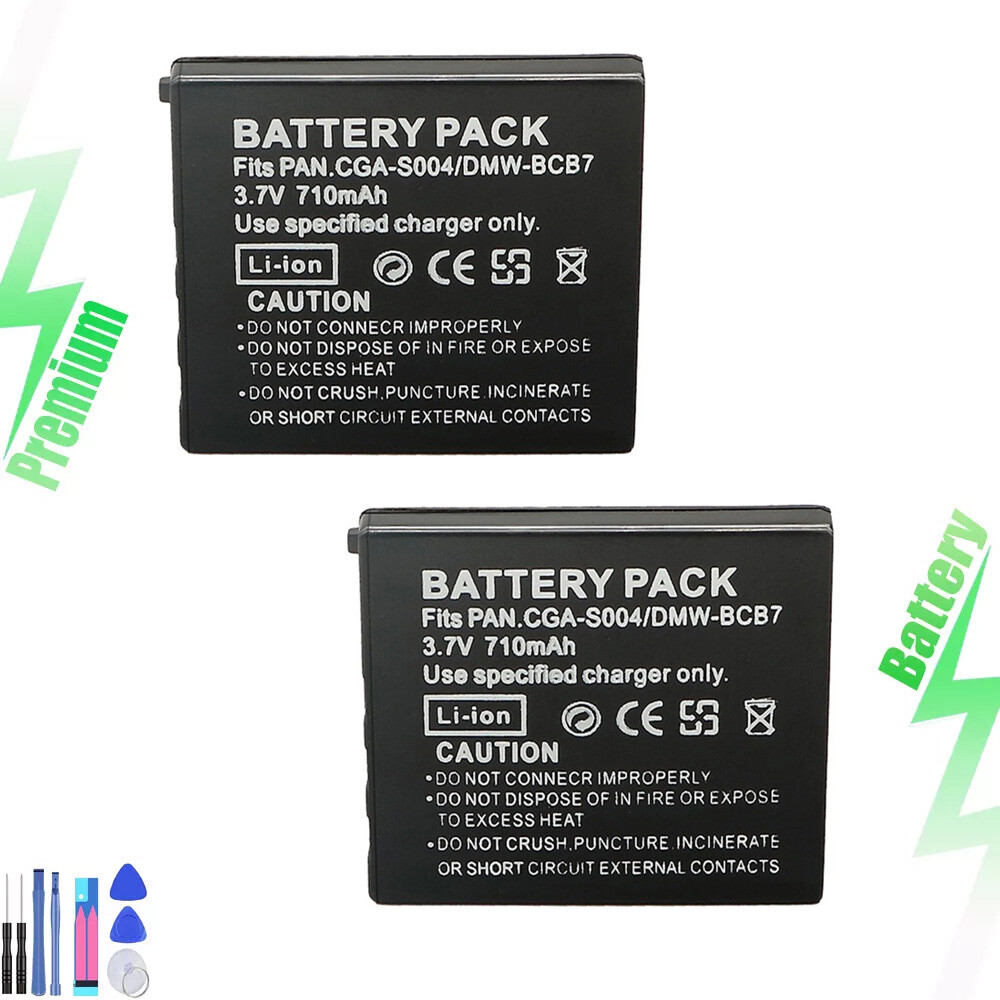 2x CGA-S004 Battery Pack Replacement for Panasonic DMW-BCB7 CGAS004A Battery