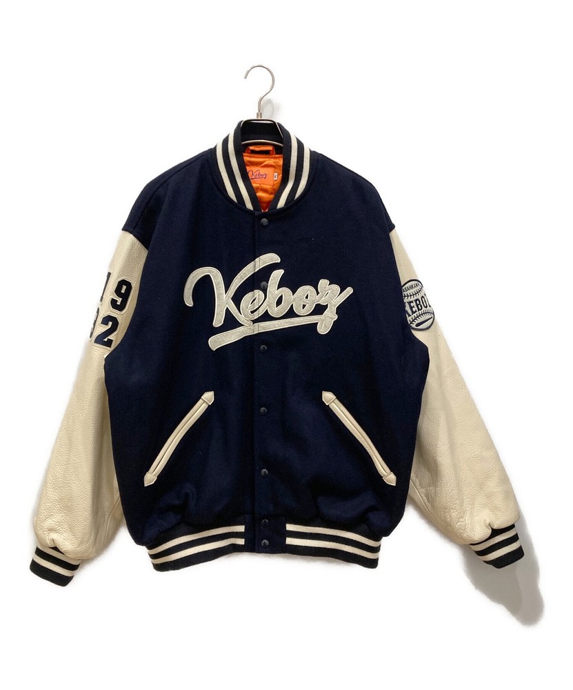 Keboz Melton Stadium Jacket with Sagara Leather Shoulder Patch in Size XL GmP49
