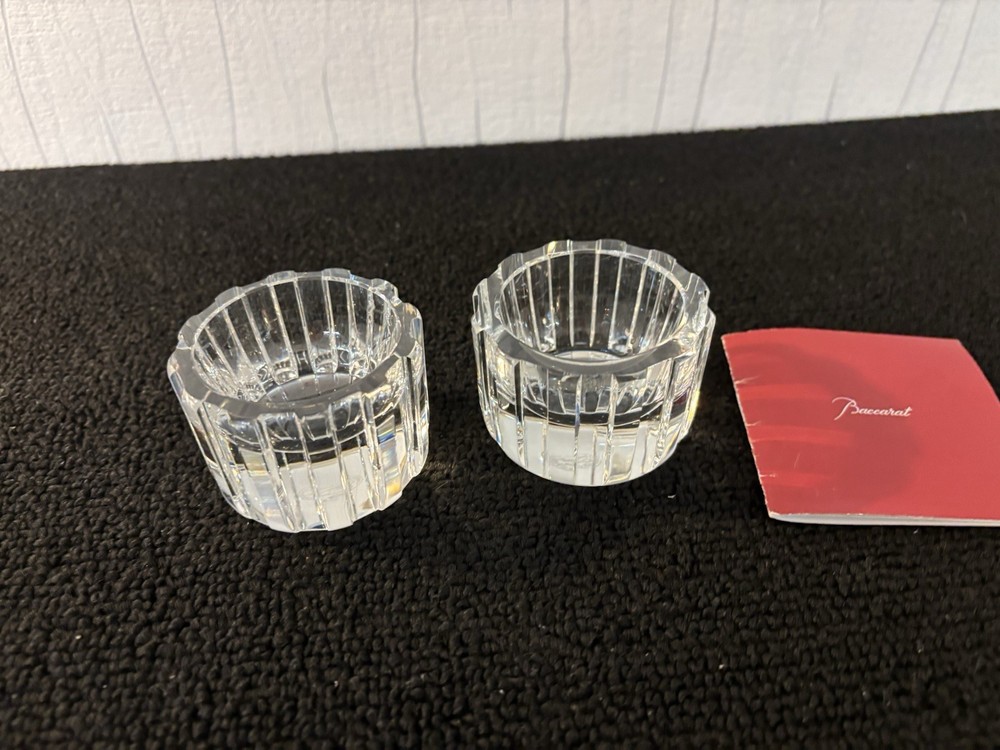 Lot Of 2 Baccarat Crystal Candle Holders Mod1