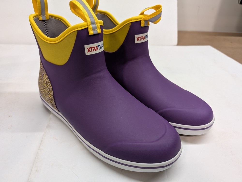Xtratuf 6-Inch Ankle Deck Boots for Men Size 11M in Purple Yellow at Bass Pro Shops