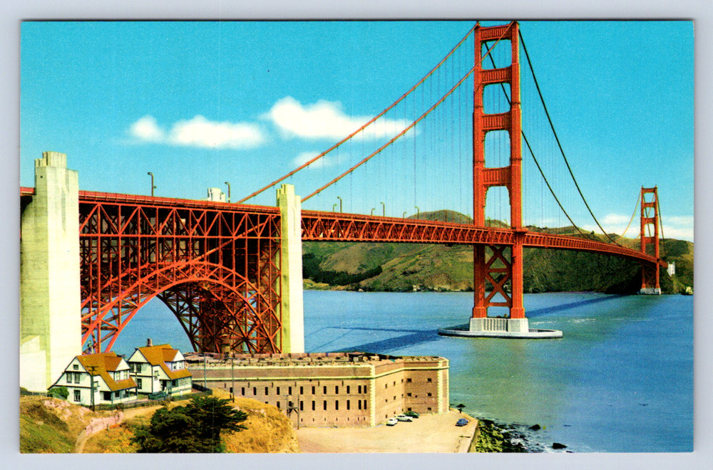 Vintage Postcard Golden Gate Bridge San Francisco 1937