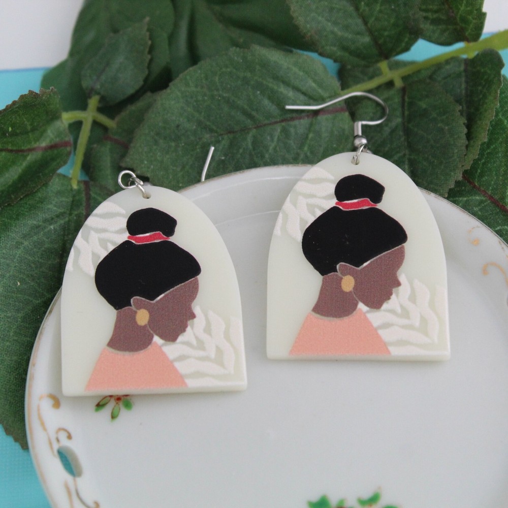 Abstract Art Face Resin Earrings Resin Pendants Resin Charms Handmade DIY-image