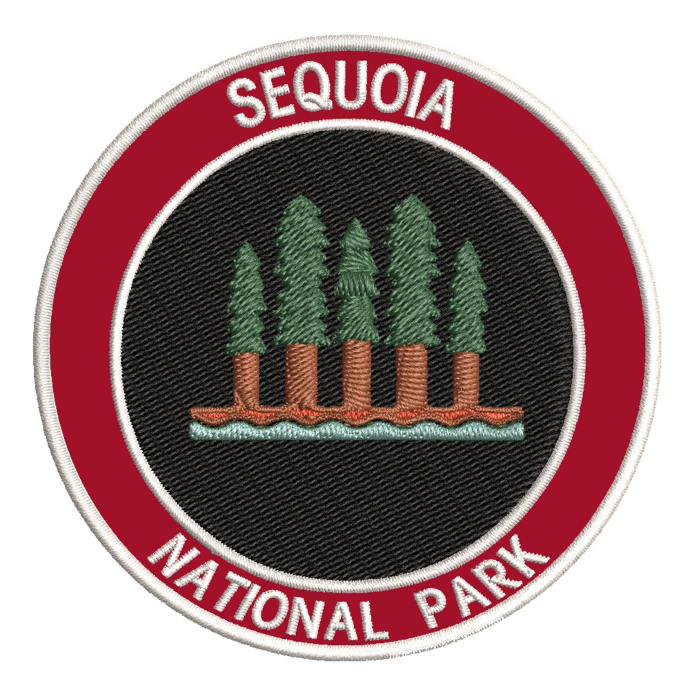 Sequoia National Park Patch Embroidered Iron-On Applique Nature Travel Souvenir