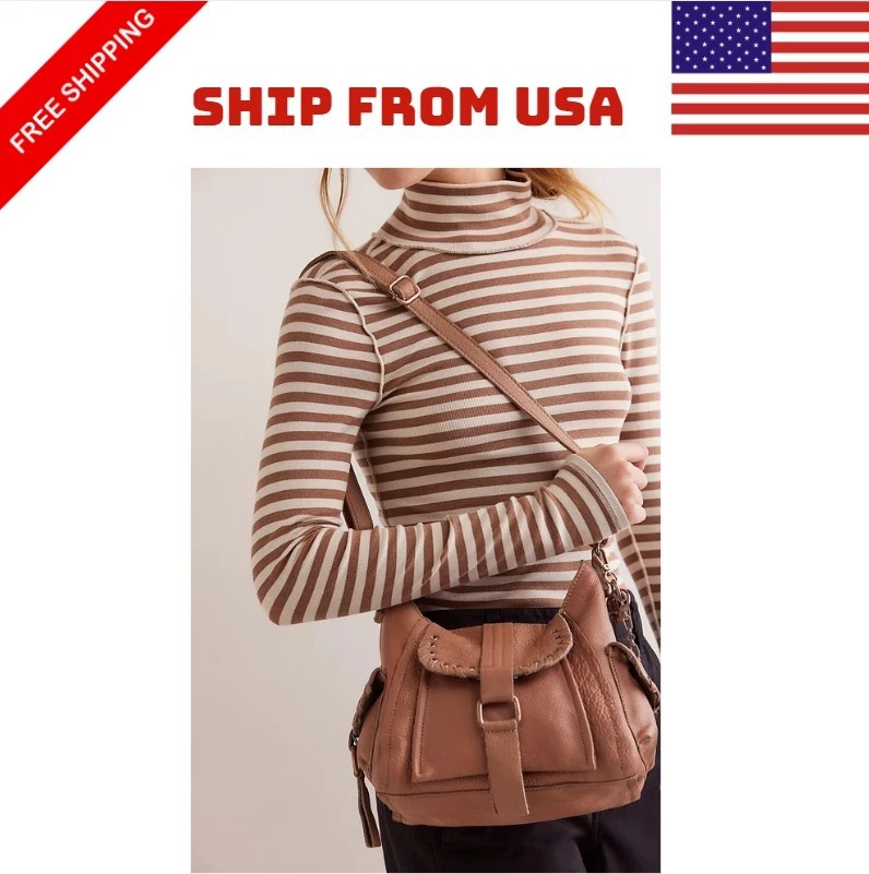We The Free Baby Leigh Distressed Tote Bag in Saddle Brown