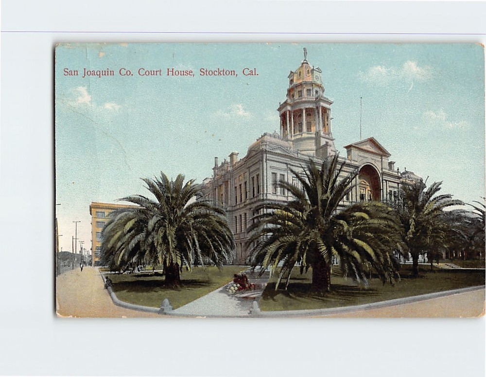 Postcard San Joaquin County Courthouse Stockton California USA