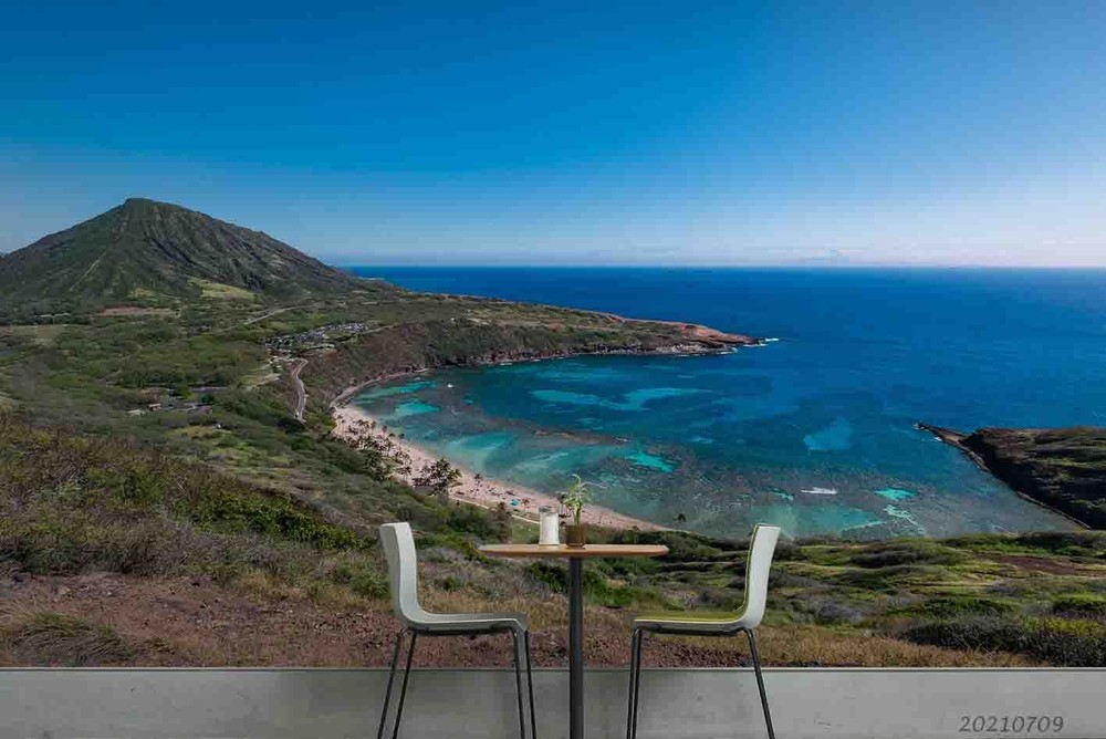 3D Islands Sea Blue Sky Self-adhesive Removeable Wallpaper Wall Mural1