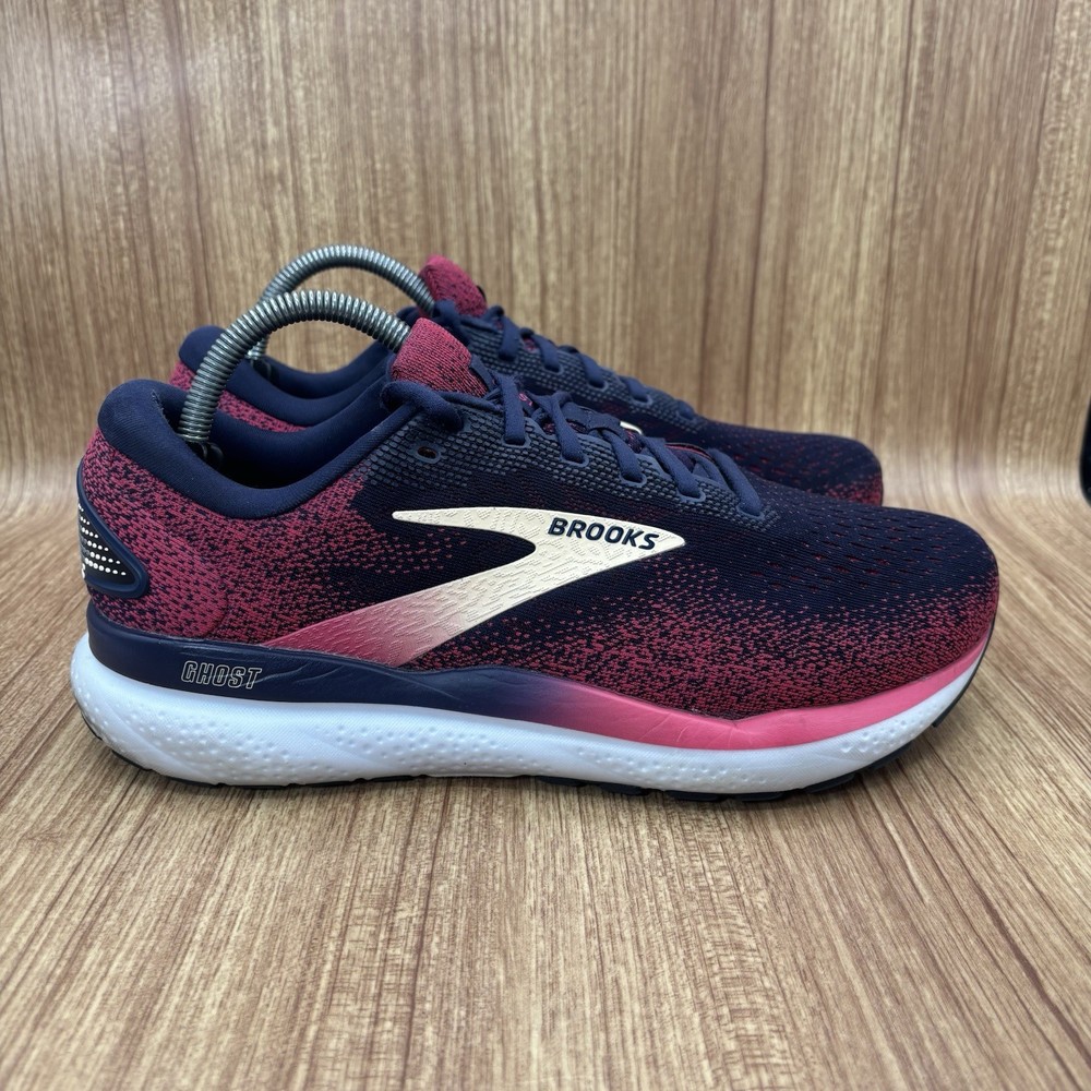 Brooks Ghost 16, Peacoat/Raspberry/Apricot Women's size 10.5 2E Extra Wide US
