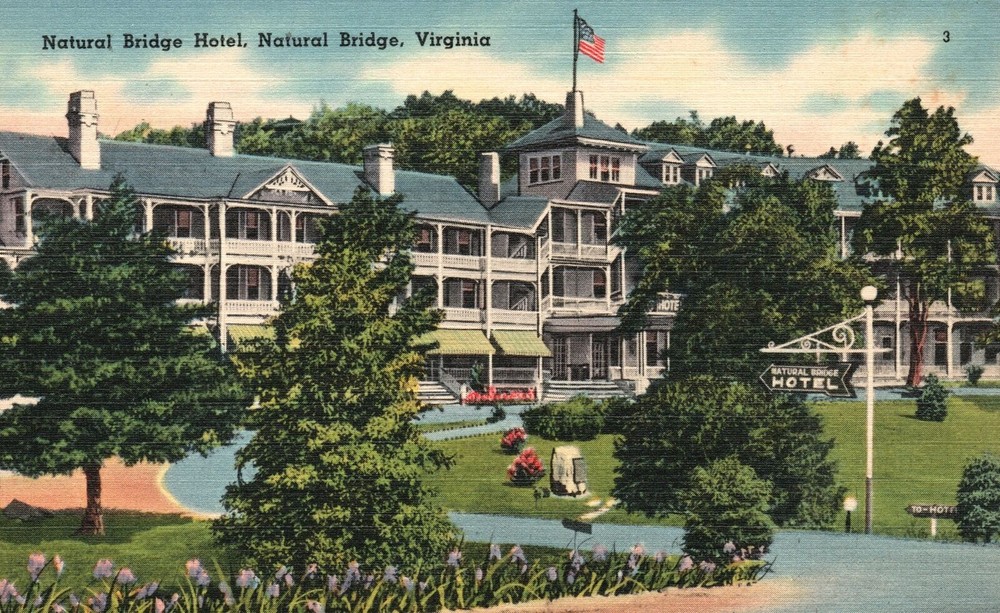 Vintage Postcard 1930's Natural Bridge Hotel Tourist Accommodation Virginia VA-image