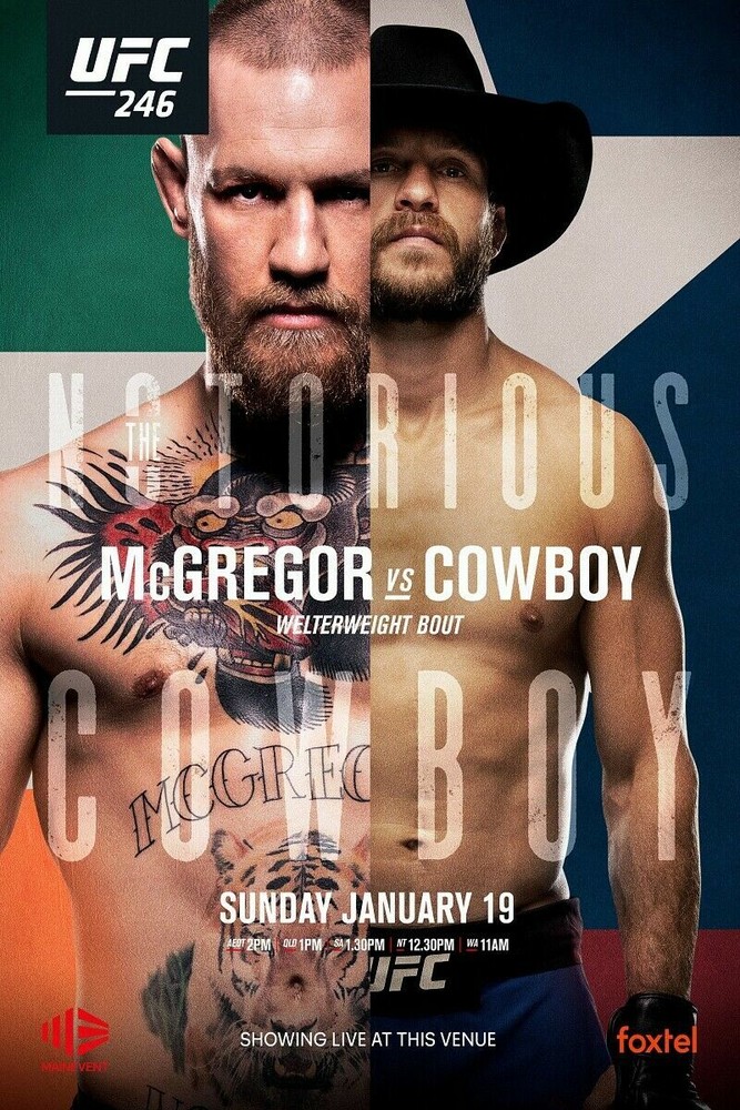 UFC 246 Poster MCGREGOR vs COWBOY Fight Poster Premium Quality Choose your Size