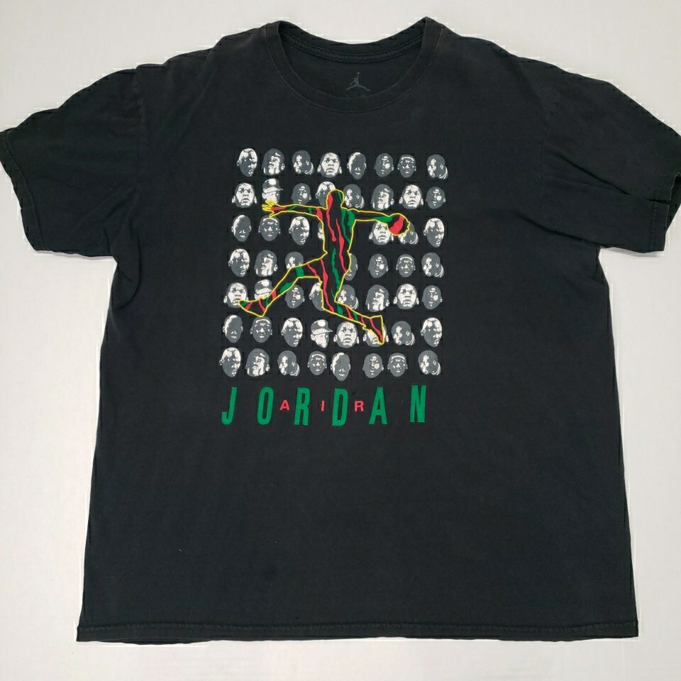 Air Jordan X A Tribe Called Quest T-shirt Men's XL Black Logo Rap Hip Hop MJ