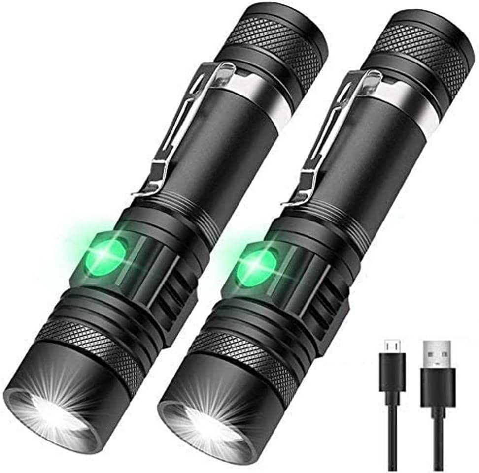 LED Tactical Flashlight Rechargeable, IPX6 Waterproof Flashlight, 2000Lm, Super