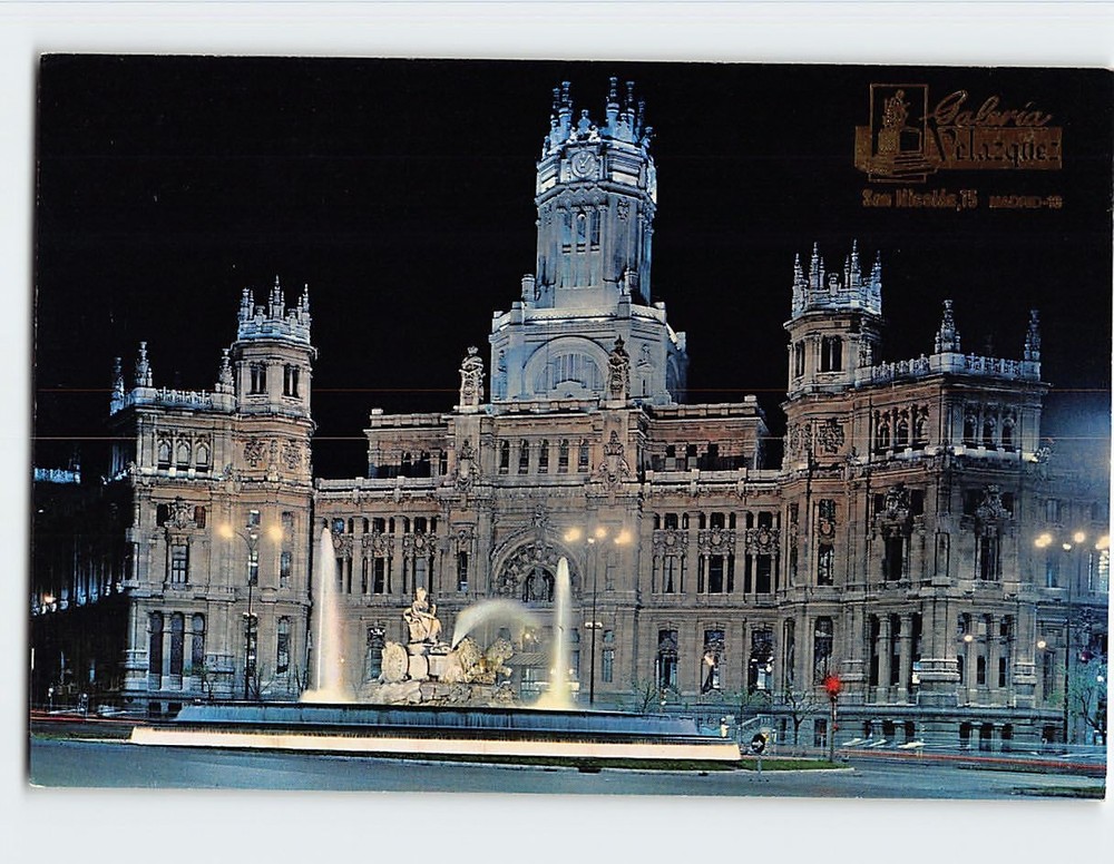 Postcard Plaza de Cibeles Palacio de Comunicaciones Madrid Spain