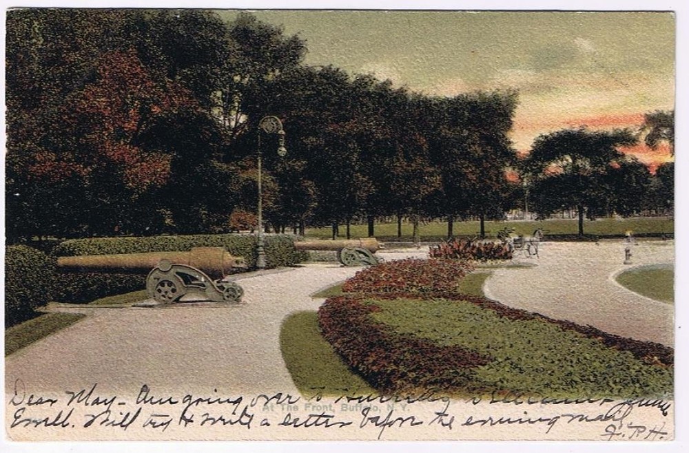 New York Postcard Buffalo At The Front Cannons Woshier
