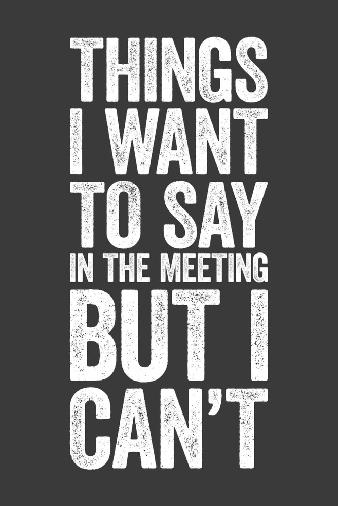 Things I Want To Say In The Meeting But I Can't: 6 x 9 Blank Lined Notebook Jour