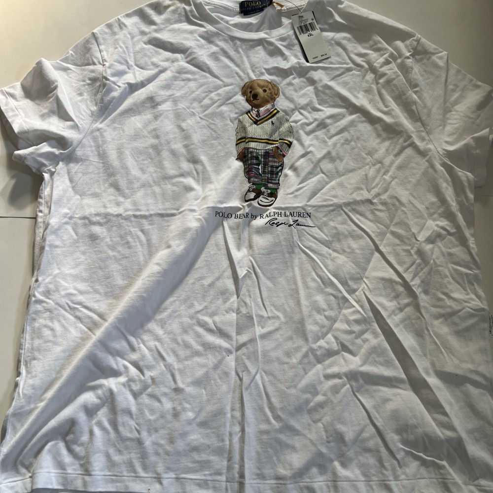 Polo Ralph Lauren Classic Men’s Preppy Bear Jersey T Shirt Sz 2XL DEFECT NEW