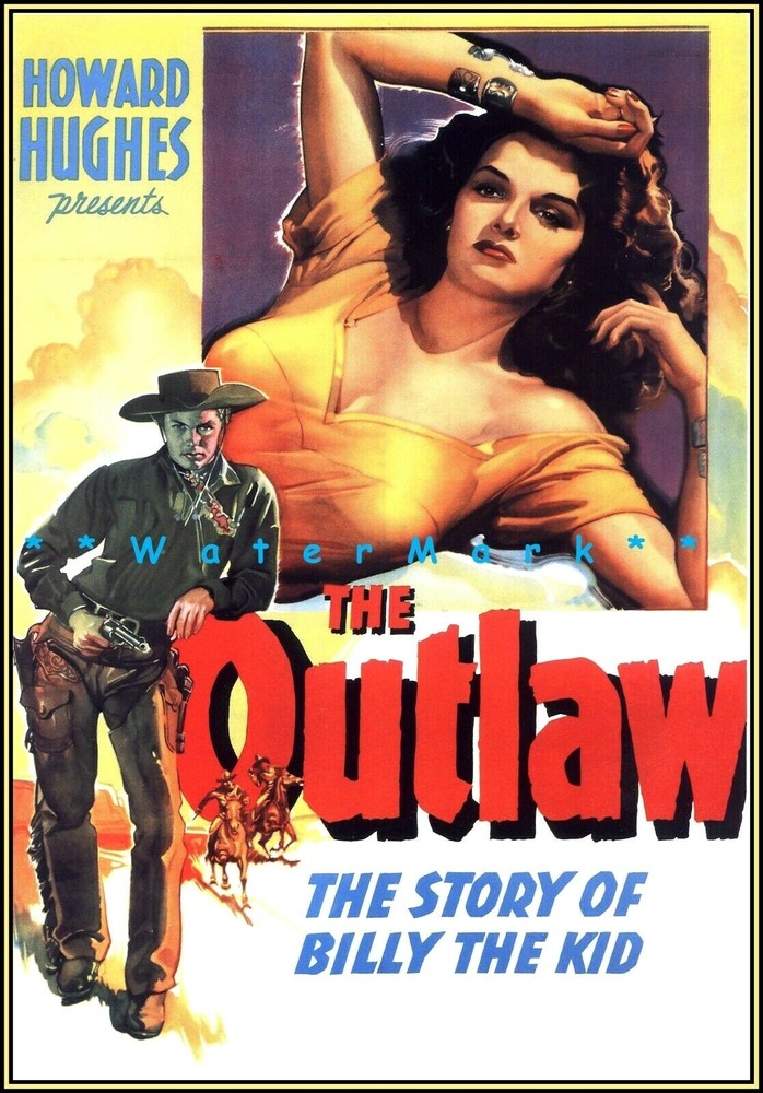 1943 Outlaw Billy the Kid Vintage Western Film Retro Poster Print