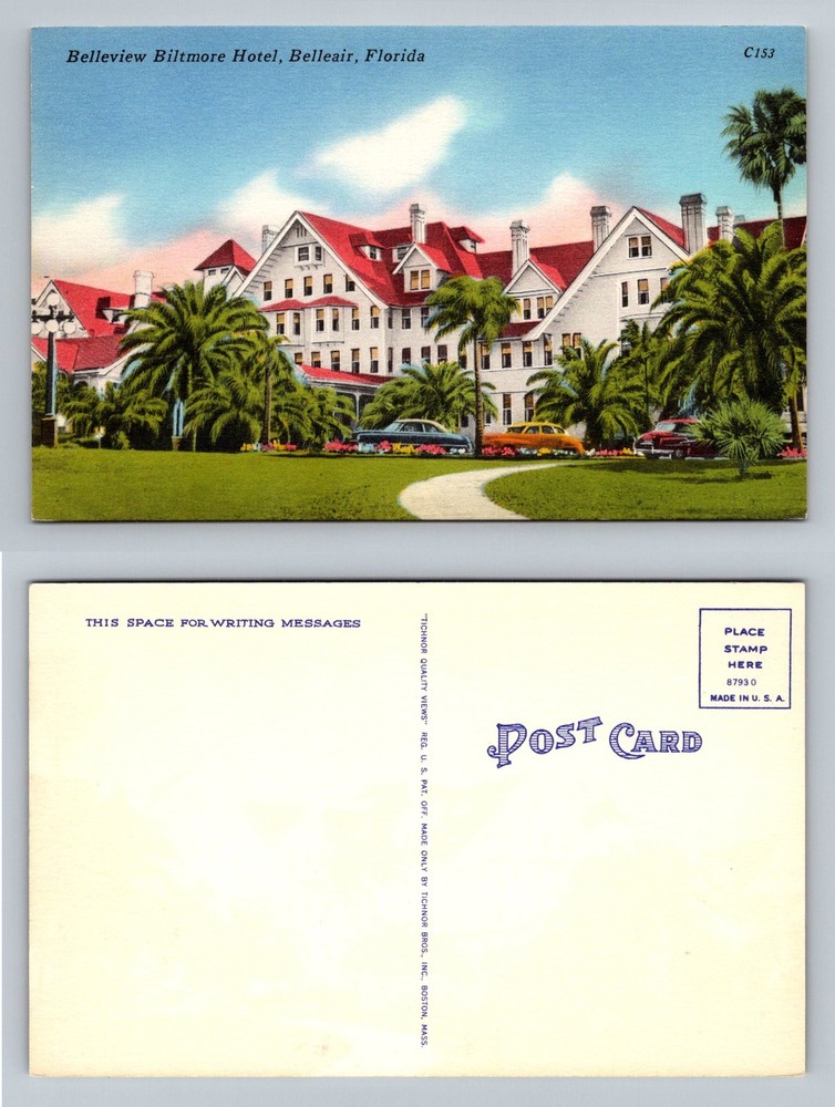 Belleair, FL-Florida, Belleview Biltmore Hotel Red Roof Estate Vintage Postcard