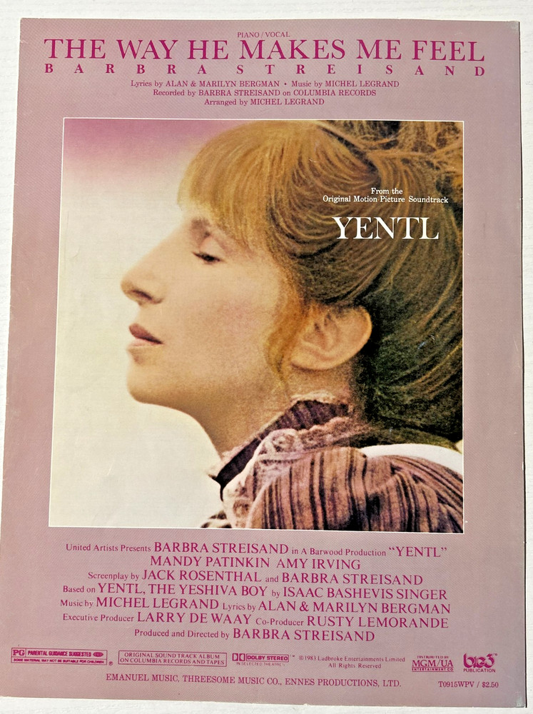 Sheet Music barbra streisand yentl the way he makes me feel